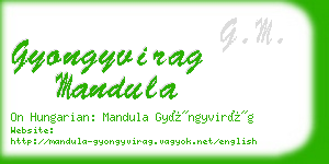 gyongyvirag mandula business card